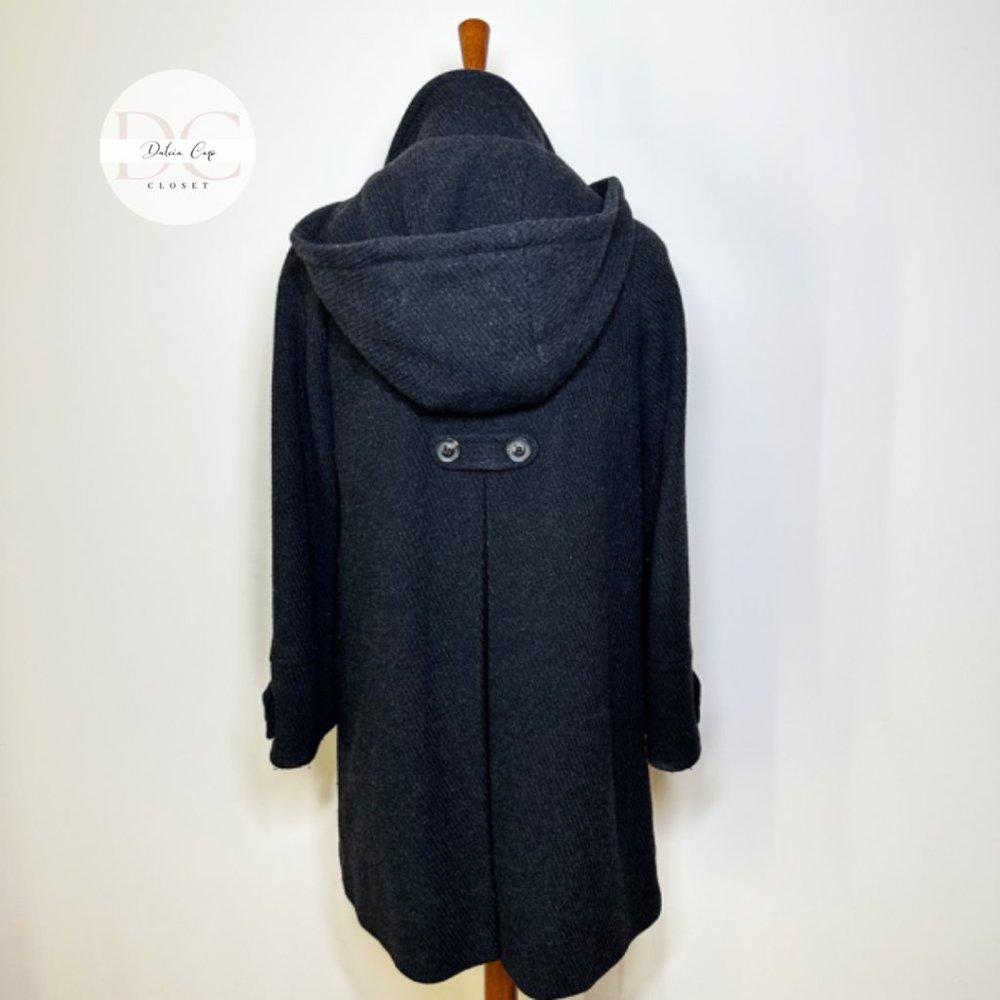 MASSIMO DUTTI Long Pea Coat Belled Sleeves Size 26 US - Picture 4 of 13